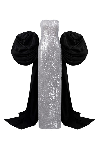 MOIRAE SEQUIN DRESS AND MARISOL TAFFETA CAPE | CULT MIA | 21Six