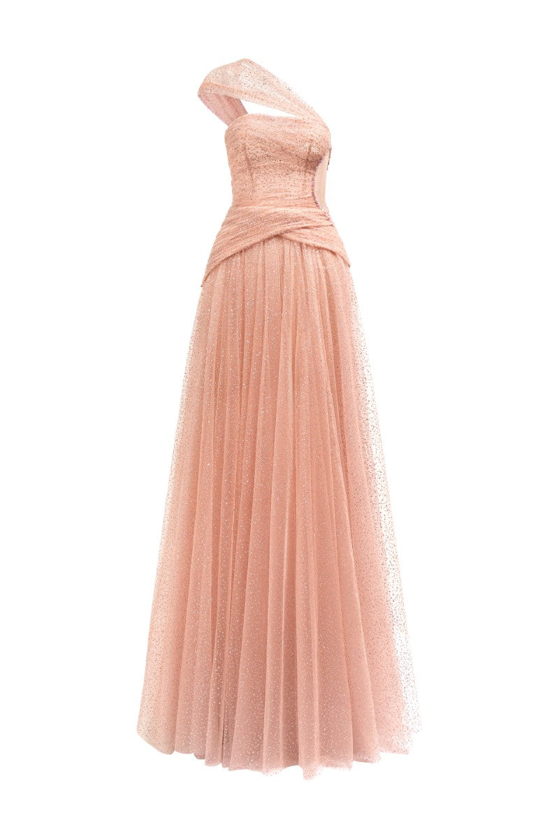 DAJAJAH GLITTER TULLE DRESS IN LIGHT PINK - CULT MIA