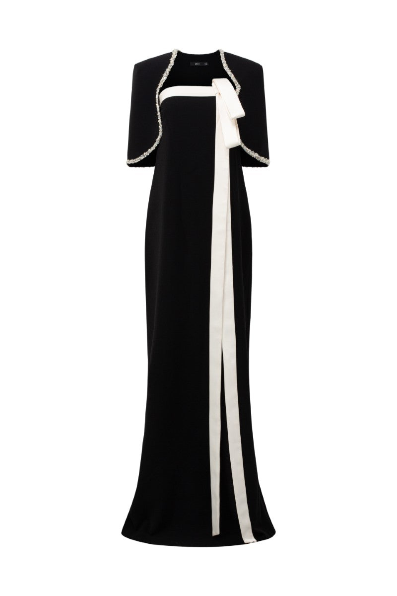 ARNAB CREPE DRESS IN BLACK AND WHITE - CULT MIA