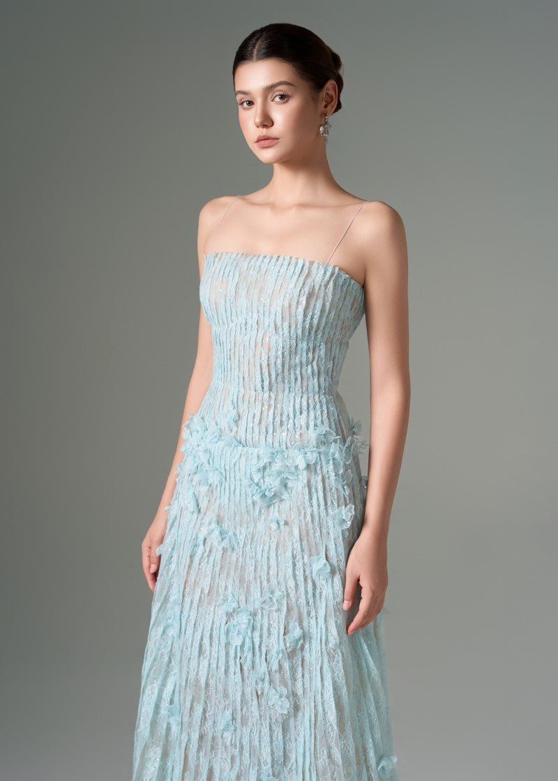 OCTAVIA LACE DRESS IN AQUA - CULT MIA