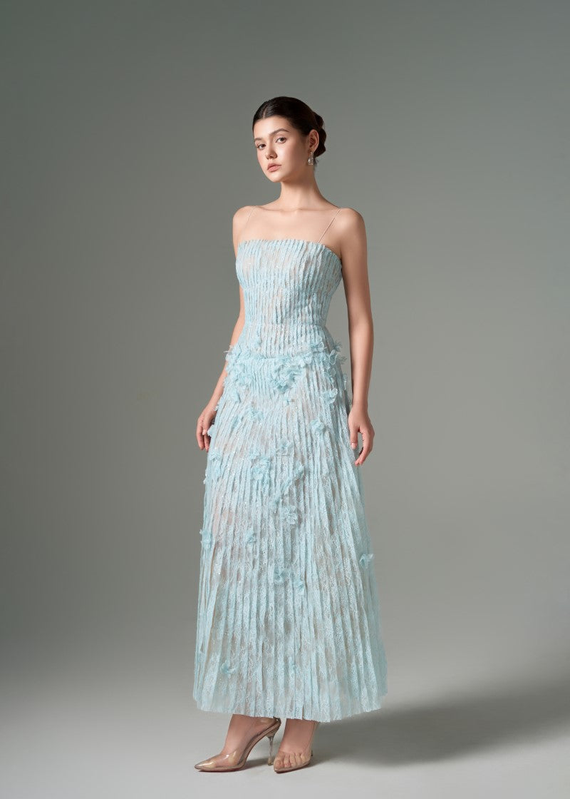 OCTAVIA LACE DRESS IN AQUA - CULT MIA