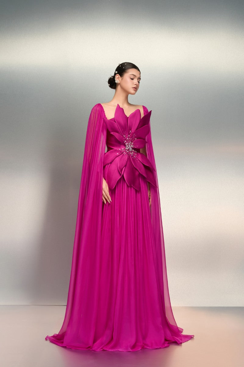 SHAMMA SILK DRESS IN PURPLE - CULT MIA