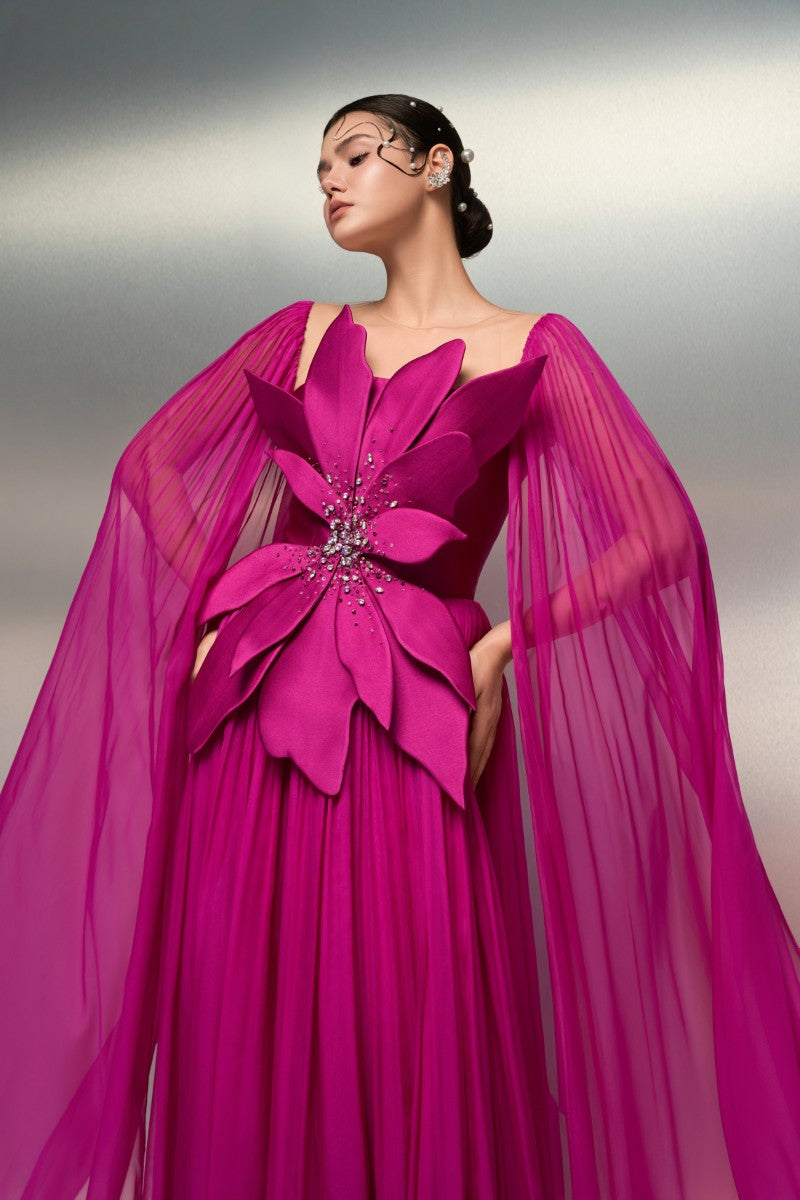 SHAMMA SILK DRESS IN PURPLE - CULT MIA