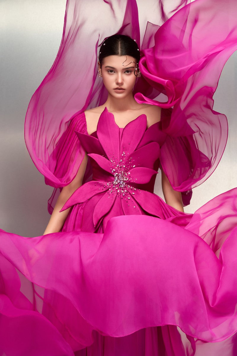SHAMMA SILK DRESS IN PURPLE - CULT MIA