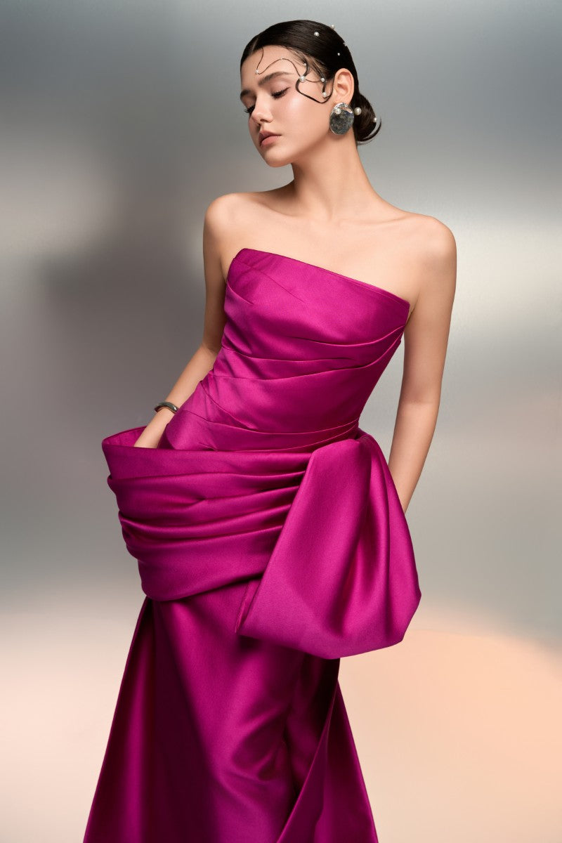 JAWAHER ROYAL TAFFETA DRESS IN PURPLE - CULT MIA