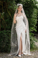 Elegant CULT MIA X 21Six Connie Silk Satin Flowers Gown with floral details and flowing fabric, designed by 21Six.