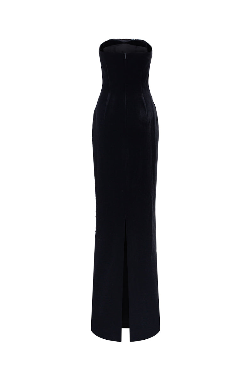 CHARLOTTE VELVET FLOW SEQUINS GOWN - CULT MIA