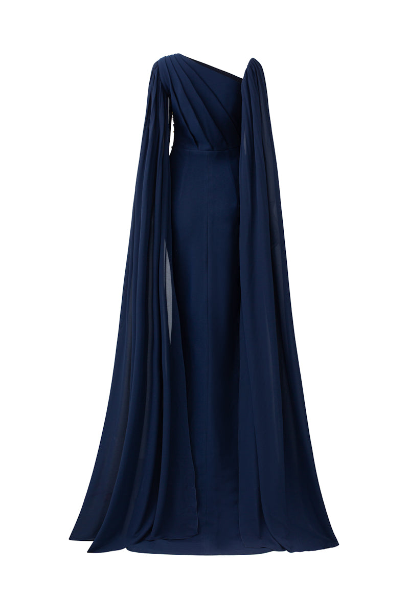 MIRANDA SILK SATIN FISHTAIL GOWN - CULT MIA