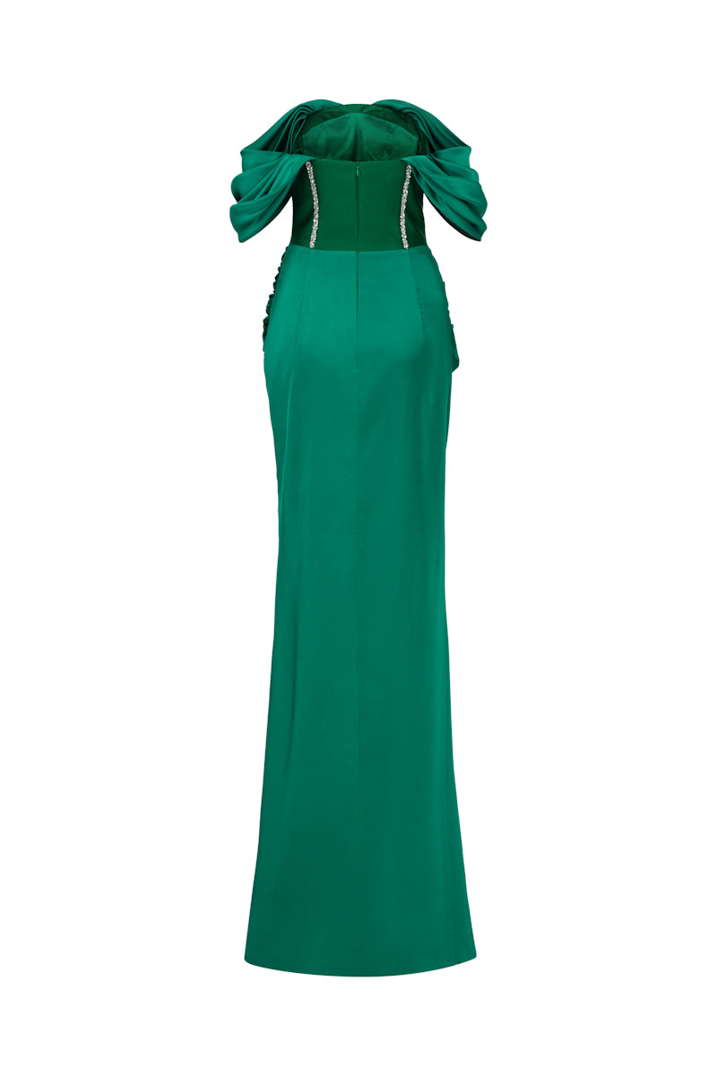 royal green silk dress Royal Green Silk Women Party Dress 2024 Turkish High End Party Stylish Dress Maxi Emprodary Soulders Long Sleeves Bridemaid New Year (38): Buy Online at Best Price in UAE