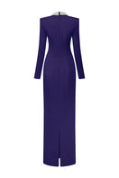 Blueberry Diana Taffeta Cut-Out Gown by 21Six, elegant evening dress with stylish cut-outs and flowing taffeta fabric.