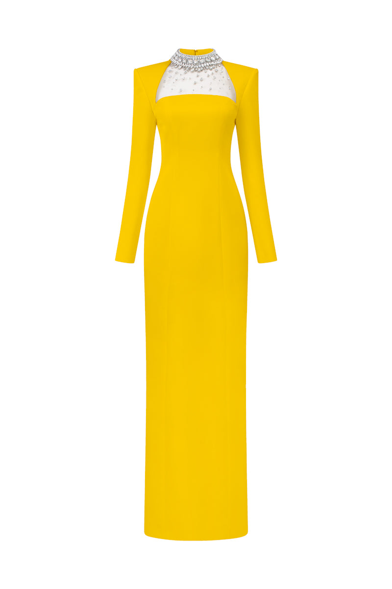 DIANA TAFFETA CUT-OUT MAXI DRESS - CULT MIA