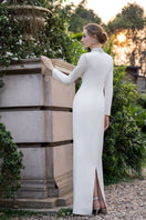 Elegant DIANA taffeta cut-out gown by 21Six, featuring a sleek silhouette and stylish cut-out details.