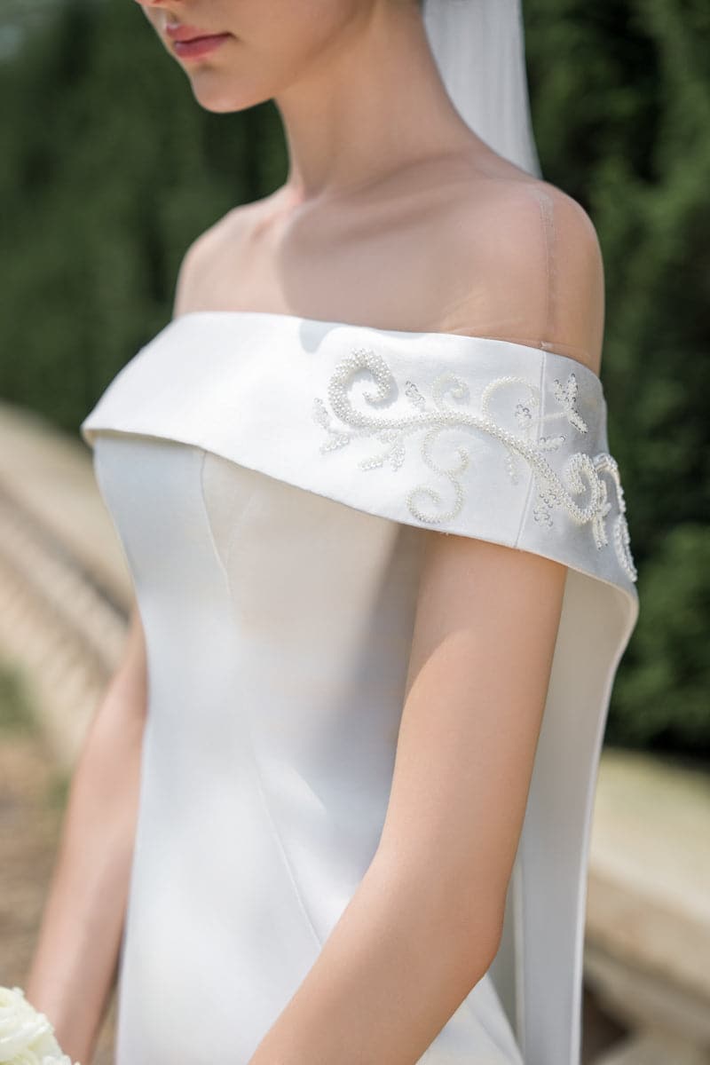 white satin dress with pearl straps STYLE 068 // SILK SATIN PEARL STRAP DRESS THE OWN STUDIO
