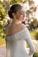 Elegant floral lace crystal gown from CULT MIA X 21Six featuring intricate lace details and sparkling embellishments.