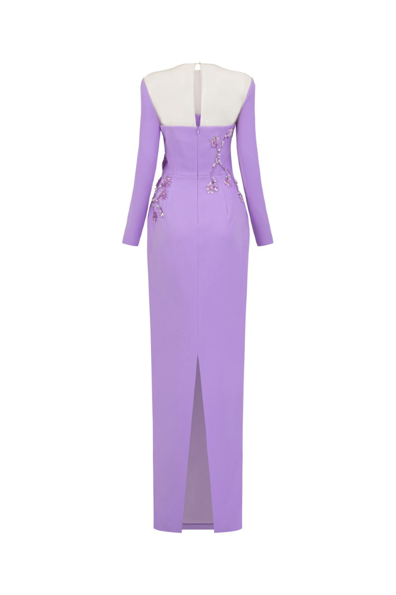 RENÉE CREPE GOWN IN VIOLET - CULT MIA
