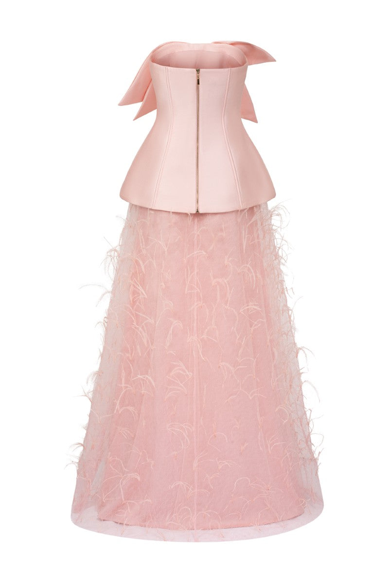 Elegant Colette taffeta and tulle gown by 21Six featuring a flowing silhouette and intricate detailing.