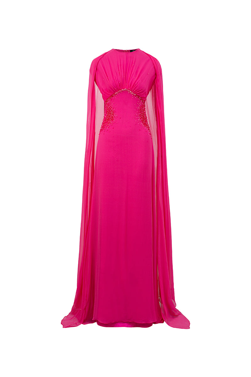 MIRA CHIFFON DRESS IN FUCHSIA | CULT MIA