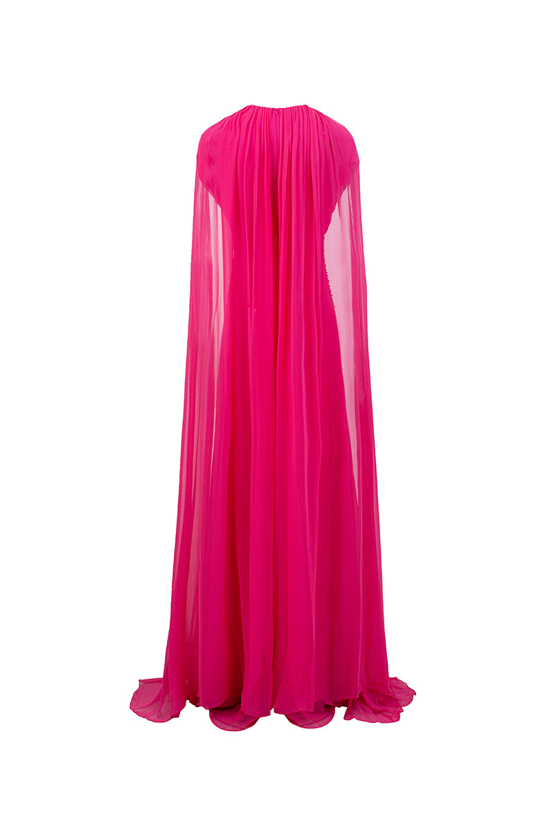 chiffon fabric dress MIRA CHIFFON DRESS IN FUCHSIA | CULT MIA