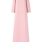 Light rose EIRA crepe gown by 21Six, flowing design with elegant drape, perfect for formal occasions.