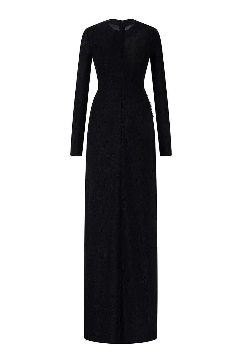 black fitted jersey dress Fitted jersey dress