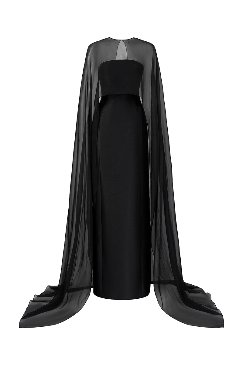 Robe Sirocco Royal en taffetas et soie noire