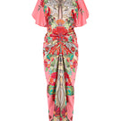 Le Thanh Hoa Indochine Bloom midi dress featuring a floral pattern, lightweight fabric, and elegant design.