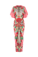 Le Thanh Hoa Indochine Bloom midi dress featuring a floral pattern, lightweight fabric, and elegant design.