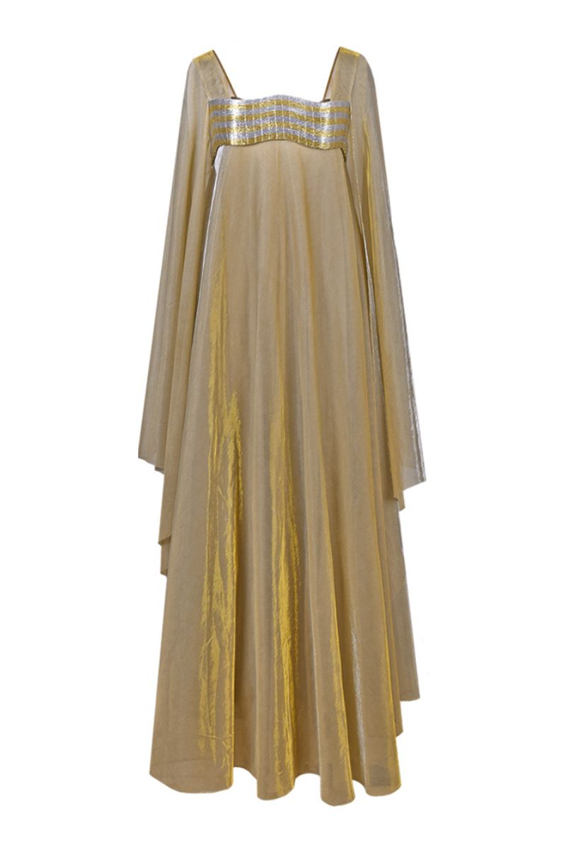 METALLIC GOLD WAVE BUSTIER KAFTAN GOWN - CULT MIA