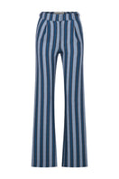 Blue striped pants from ColoReve featuring a relaxed fit, styled on a model with a casual, modern look.