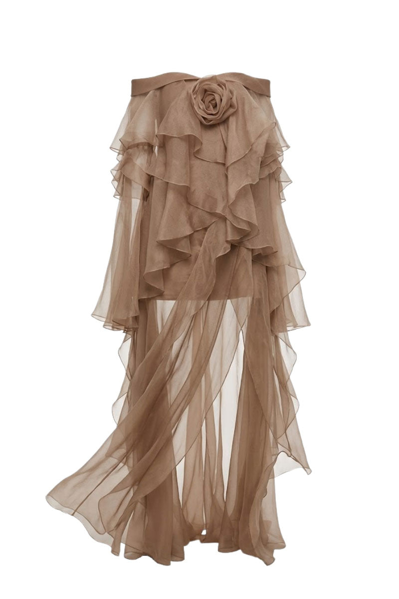 White Plan Cynthia Maxi Dress featuring flowy fabric and a stylish design, displayed on a neutral background.