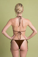 Laura Escobar Selina bikini in brown, featuring a stylish bikini top and bottom with a sleek, minimal design for beachwear.