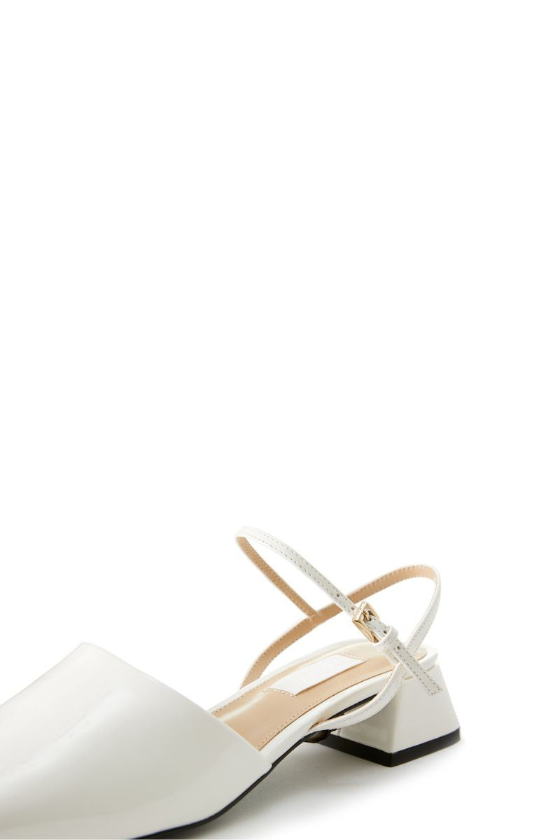 PEEP TOE SLINGBACK HEELS IN IVORY - CULT MIA