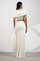 Deme By Gabriella Alyssa co-ords top and skirt set in stylish fabric, shown on a hanger against a neutral background.