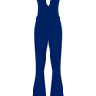 Lili Blanc royal blue V-neck jumpsuit, stylish and fitted, with wide-leg pants and sleeveless design, perfect for casual or dressy occasions.