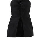 Black Lagos top by Summer Away, stylish sleeveless blouse with a relaxed fit, shown on a model.