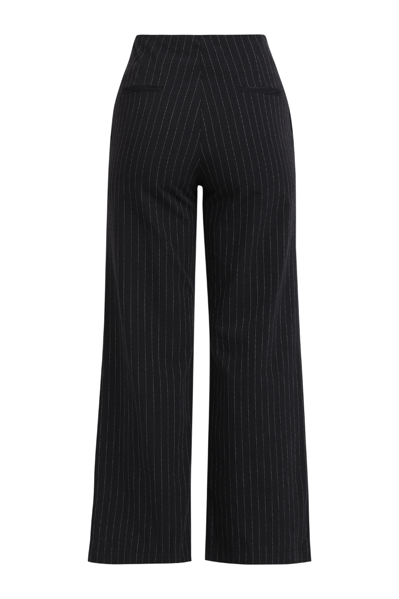 Summer Away Lucca pants in vintage blue, casual pants with a relaxed fit and comfortable fabric, shown laid flat.