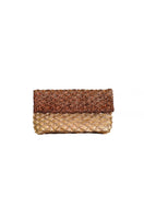 Verdi Kaia seashell clutch in gold and copper with a textured shell design and compact, elegant style.