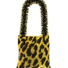 SAC DE SOUL leopard print shoulder bag in black and gold with gold chain strap and stylish design.
