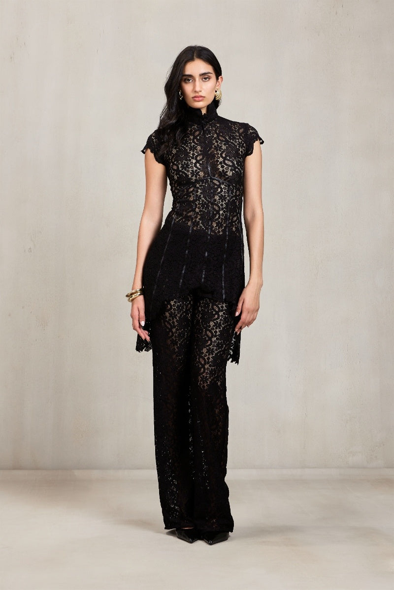 Deme By Gabriella Carly black co-ord set featuring matching top and pants, stylish and comfortable for casual wear.