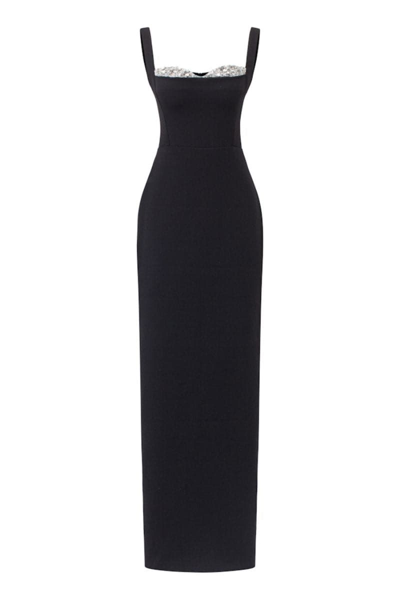 BLACK JENSEN CRYSTAL BODYCON DRESS | 21Six | CULT MIA