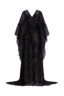 Black Sunie silk straight maxi dress by 21Six, flowing long dress with a sleek silhouette and elegant design.