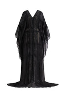 Black Sunie Silk Straight Maxi Dress by 21Six, elegant long dress with smooth silk fabric and a sleek, straight fit.