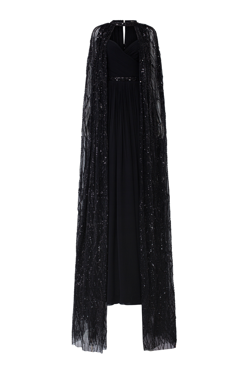 CELINA CRYSTAL LACE SEQUINS CAPE | 21Six | CULT MIA