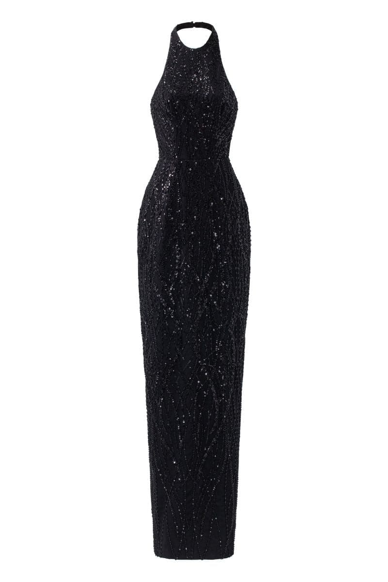 EVIE BLACK CRYSTAL LACE BODYCON DRESS | 21Six | CULT MIA