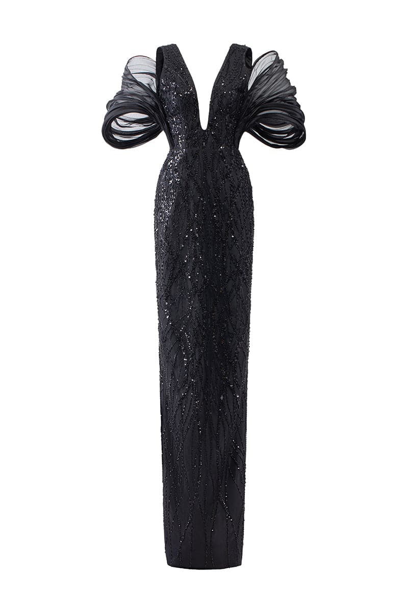 ISABELLA CRYSTAL LACE V NECKLINE DRESS | 21Six | CULT MIA