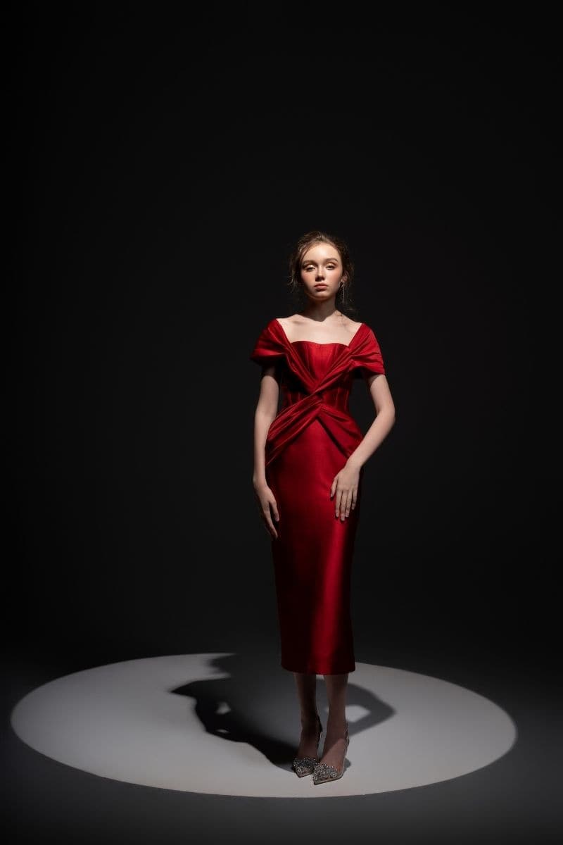 JAIME TAFFETA CORSET MIDI DRESS | 21Six | CULT MIA