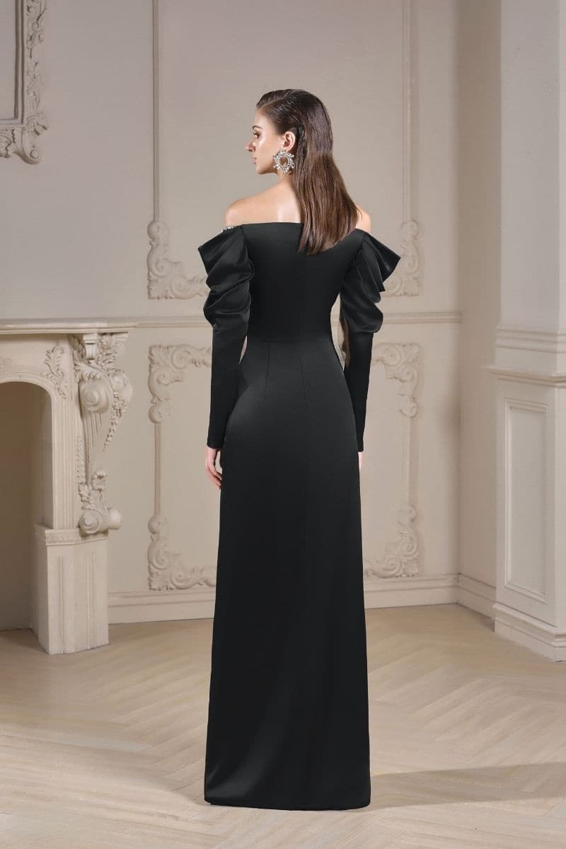 JULIANNA BLACK SILK SATIN DRAPED SLEEVES DRESS | CULT MIA | 21Six JULIANNA BLACK SILK SATIN DRAPED SLEEVES DRESS | CULT MIA | 21Six