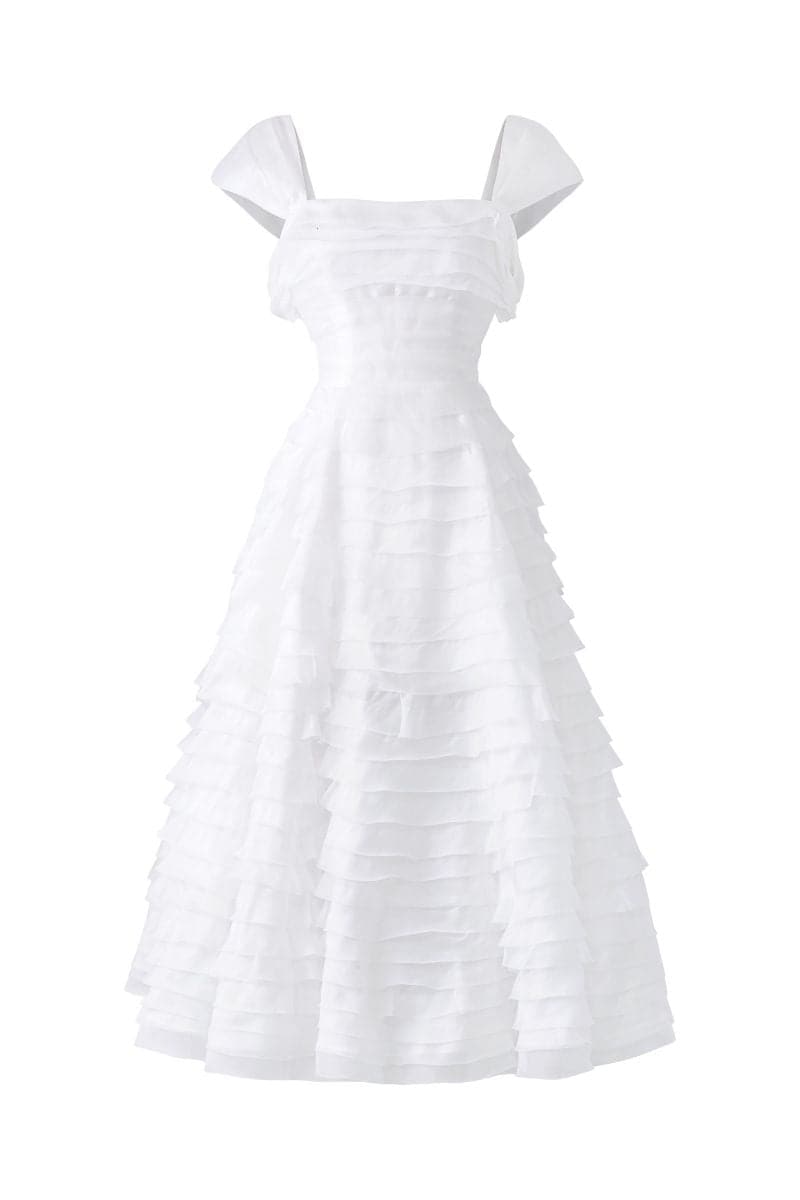KARLA SHINY SILK LAYERED MIDI DRESS | 21Six | CULT MIA