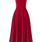 Red Liliana taffeta U-line midi dress by 21Six, featuring a fitted silhouette and elegant design, shown on a model.