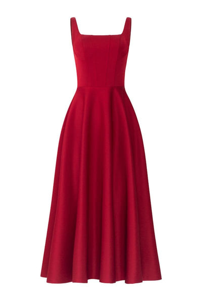 LILIANA RED TAFFETA U-LINE DRESS | CULT MIA | 21Six